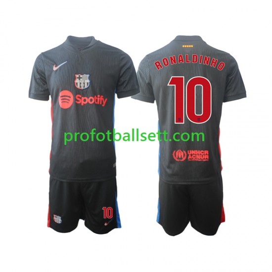 Fotballdrakt FC Barcelona Ronaldinho 10 Barn Bortekit 2024-2025 Kortermet