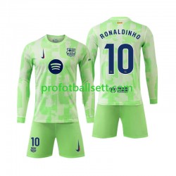 Fotballdrakt FC Barcelona Ronaldinho 10 Barn Tredjekit 2024-2025 Langermet