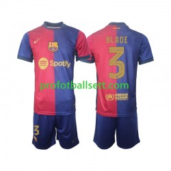 Fotballdrakt FC Barcelona UCL Font Blade 3 Barn Hjemmekit 2024-2025 Kortermet
