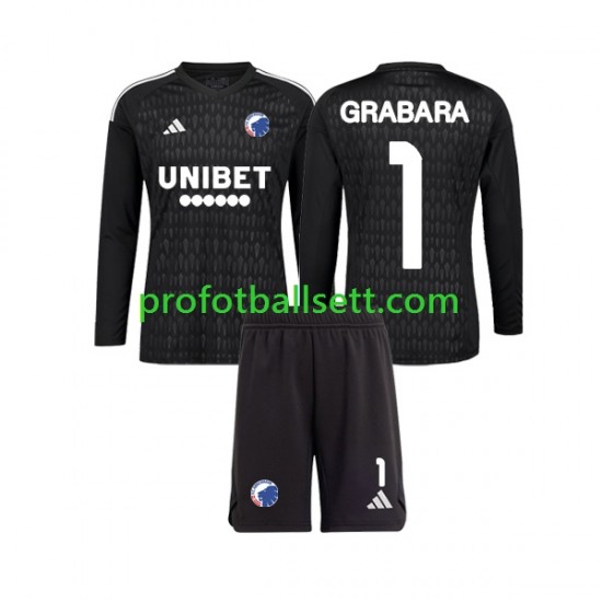 Fotballdrakt FC København Keeper GRABARA 1 Barn Bortekit 2023-2024 Langermet