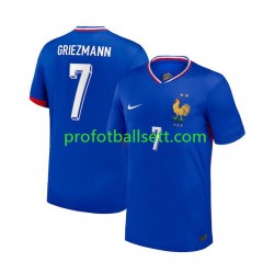 Fotballdrakt Frankrike Antoine Griezmann 7 Herre Hjemmekit Euro 2024 Blå Kortermet