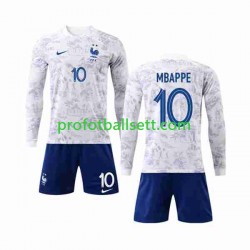 Fotballdrakt Frankrike Mbappe 10 Barn Bortekit VM 2022 Langermet