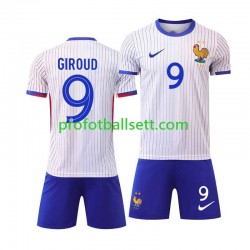 Fotballdrakt Frankrike Olivier Giroud 9 Barn Bortekit Euro 2024 Kortermet