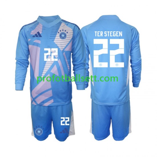 Fotballdrakt Tyskland Keeper Ter Stegen 22 Barn Fjerdekit 2024-2025 Langermet