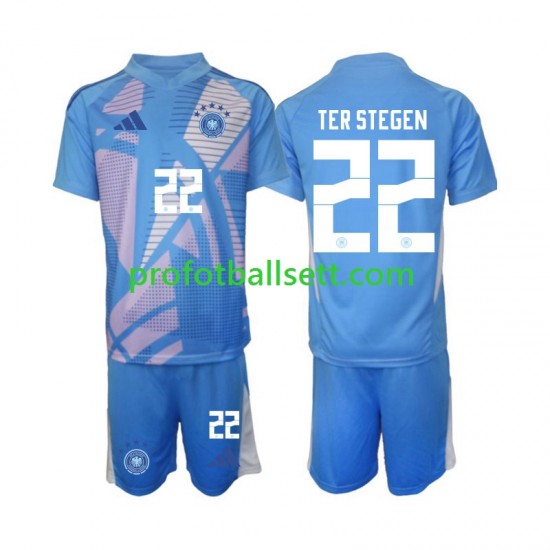 Fotballdrakt Tyskland Keeper Ter Stegen 22 Barn Fjerdekit 2024-2025 Kortermet