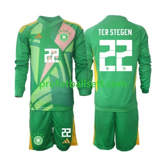 Fotballdrakt Tyskland Keeper Ter Stegen 22 Barn Tredjekit 2024-2025 Langermet