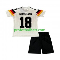 Retro Fotballdrakt Tyskland Klinsmann 18 Barn Hjemmekit 1990 Kortermet