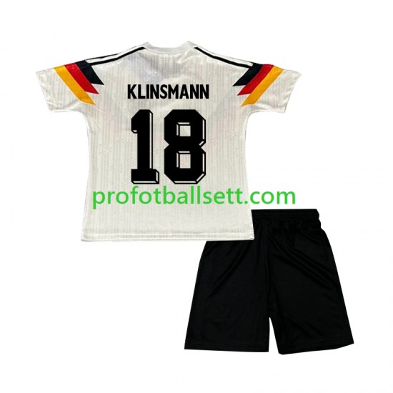 Retro Fotballdrakt Tyskland Klinsmann 18 Barn Hjemmekit 1990 Kortermet
