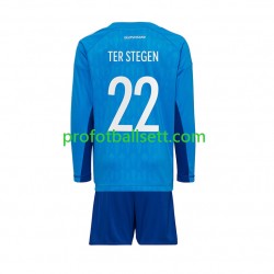 Fotballdrakt Tyskland Keeper ter Stegen 22 Barn Hjemmekit VM 2022 Langermet