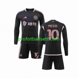 Fotballdrakt Inter Miami Lionel Messi 10 Barn Bortekit 2023-2024 Langermet