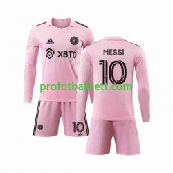 Fotballdrakt Inter Miami Lionel Messi 10 Barn Hjemmekit 2023-2024 Langermet