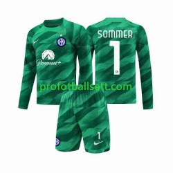 Fotballdrakt Inter Milan Keeper Sommer 1 Barn Bortekit 2023-2024 Langermet
