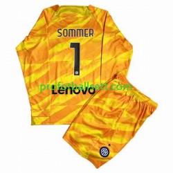 Fotballdrakt Inter Milan Keeper Sommer 1 Barn Hjemmekit 2023-2024 Langermet