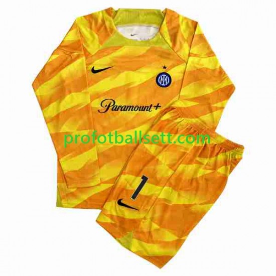 Fotballdrakt Inter Milan Keeper Sommer 1 Barn Hjemmekit 2023-2024 Langermet