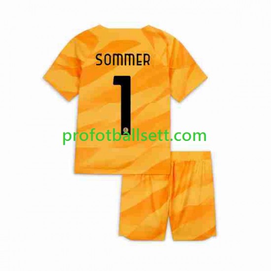 Fotballdrakt Inter Milan Keeper Sommer 1 Barn Hjemmekit 2023-2024 Kortermet