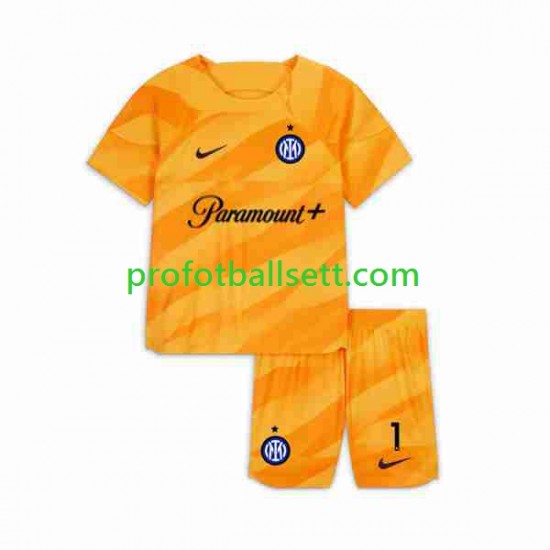 Fotballdrakt Inter Milan Keeper Sommer 1 Barn Hjemmekit 2023-2024 Kortermet