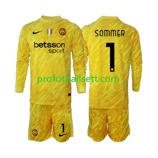 Fotballdrakt Inter Milan Keeper Yann Sommer 1 Barn Bortekit 2024-2025 Langermet