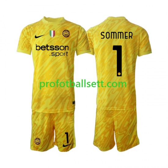 Fotballdrakt Inter Milan Keeper Yann Sommer 1 Barn Bortekit 2024-2025 Kortermet