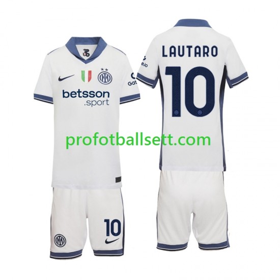 Fotballdrakt Inter Milan Lautaro 10 Barn Bortekit 2024-2025 Kortermet