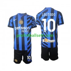 Fotballdrakt Inter Milan Lautaro 10 Barn Hjemmekit 2024-2025 Kortermet