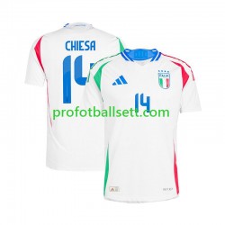 Fotballdrakt Italia Chiesa 14 Herre Bortekit Euro 2024 Hvit Kortermet