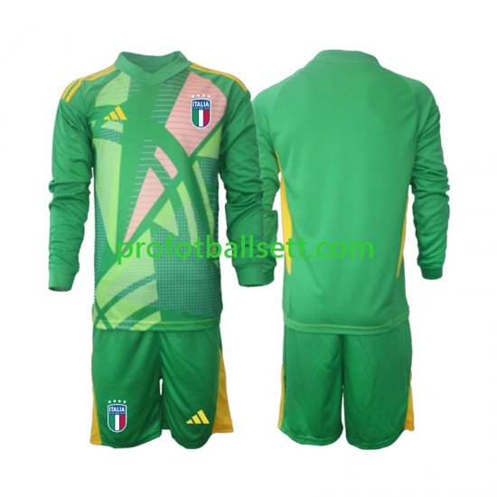 Fotballdrakt Italia Keeper Barn Bortekit Euro 2024 Langermet