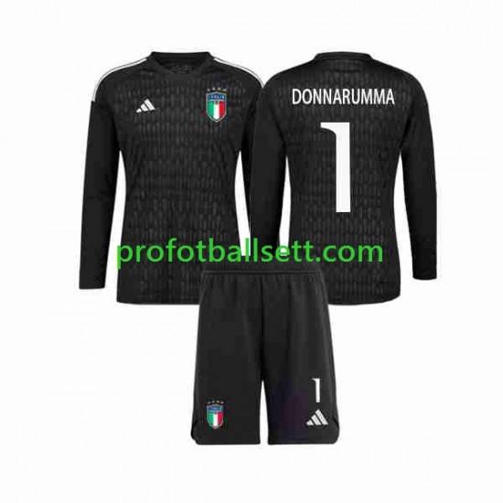 Fotballdrakt Italia Keeper Donnarumma 1 Barn Bortekit 2023 Langermet