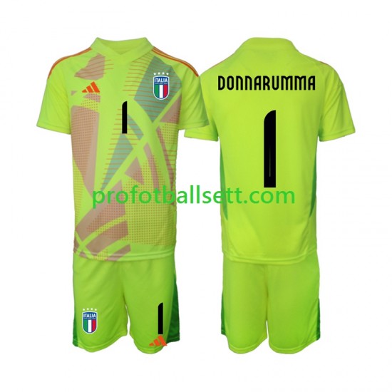 Fotballdrakt Italia Keeper Donnarumma 1 Barn Hjemmekit Euro 2024 Kortermet