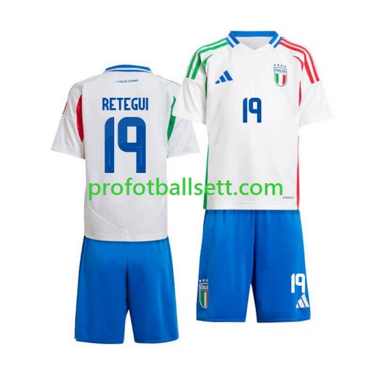 Fotballdrakt Italia Mateo Retegui 19 Barn Bortekit 2024 Kortermet