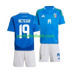 Fotballdrakt Italia Mateo Retegui 19 Barn Hjemmekit 2024 Kortermet