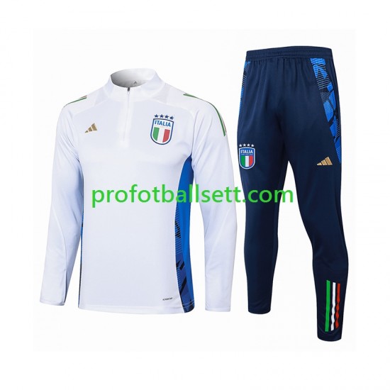 Italia 2024 Hvit Trenings Collegegenser Set