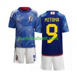 Fotballdrakt Japan Mitoma 9 Barn Hjemmekit VM 2022 Kortermet