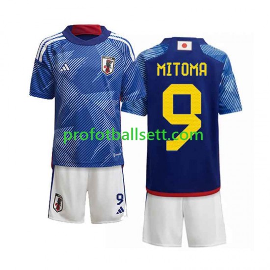 Fotballdrakt Japan Mitoma 9 Barn Hjemmekit VM 2022 Kortermet