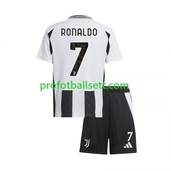 Fotballdrakt Juventus Cristiano Ronaldo 7 Barn Hjemmekit 2024-2025 Kortermet