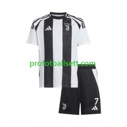 Fotballdrakt Juventus Cristiano Ronaldo 7 Barn Hjemmekit 2024-2025 Kortermet