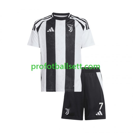 Fotballdrakt Juventus Cristiano Ronaldo 7 Barn Hjemmekit 2024-2025 Kortermet