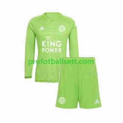 Fotballdrakt Leicester City Keeper Barn Bortekit 2023-2024 Langermet