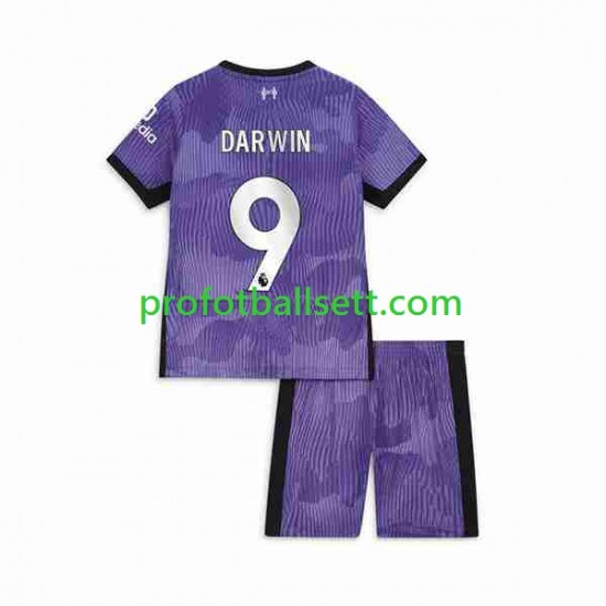 Fotballdrakt Liverpool Darwin Nunez 9 Barn Tredjekit 2023-2024 Kortermet
