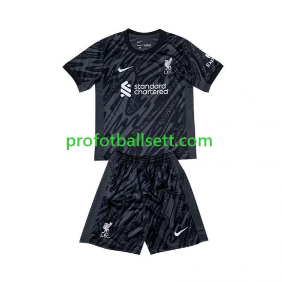 Fotballdrakt Liverpool Keeper Barn Hjemmekit 2024-2025 Svart Kortermet