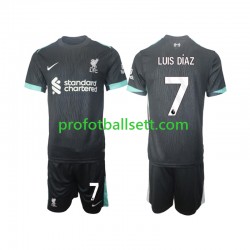 Fotballdrakt Liverpool Luis Diaz 7 Barn Bortekit 2024-2025 Kortermet