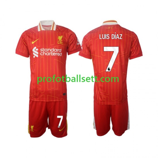 Fotballdrakt Liverpool Luis Diaz 7 Barn Hjemmekit 2024-2025 Kortermet