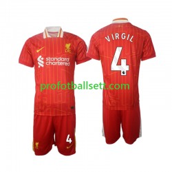 Fotballdrakt Liverpool Virgil 4 Barn Hjemmekit 2024-2025 Kortermet