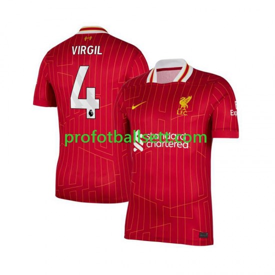 Fotballdrakt Liverpool Virgil van Dijk 4 Herre Hjemmekit 2024-2025 Rød Kortermet