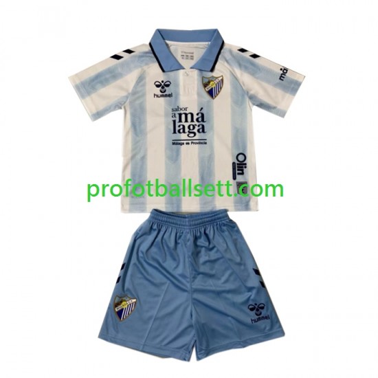 Fotballdrakt Málaga CF Barn Hjemmekit 2023-2024 Kortermet