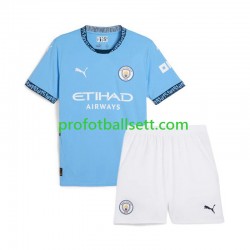 Fotballdrakt Manchester City Barn Hjemmekit 2024-2025 Blå Kortermet