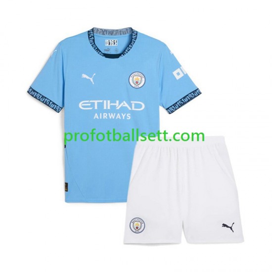 Fotballdrakt Manchester City Barn Hjemmekit 2024-2025 Blå Kortermet