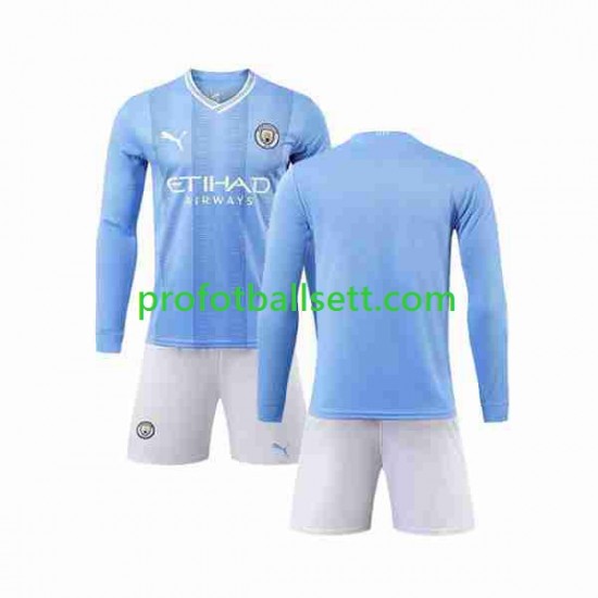 Fotballdrakt Manchester City Barn Hjemmekit 2023-2024 Langermet