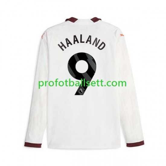 Fotballdrakt Manchester City Erling Haaland 9 Herre Bortekit 2023-2024 Langermet