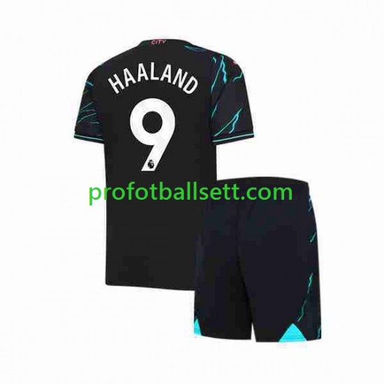 Fotballdrakt Manchester City Erling Haaland 9 Barn Tredjekit 2023-2024 Kortermet