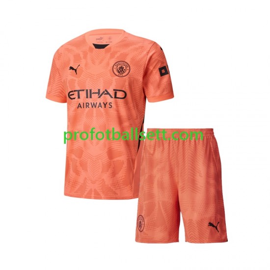 Fotballdrakt Manchester City Keeper Barn Bortekit 2024-2025 Kortermet